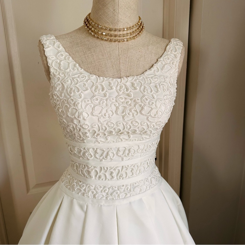 Oleg Cassini Embroidered Wedding Dress - Picture 7 of 16
